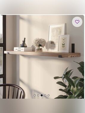 Minimal Floating Wood Wall Shelf - Natural Brown